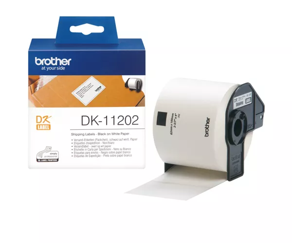 Brother DK-11202 Etiketten erstellendes Band Schwarz auf weiss