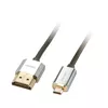 Lindy 41680 HDMI-Kabel 0,5 m HDMI Typ A (Standard) HDMI Typ D (Mikrofon) Schwarz, Silber