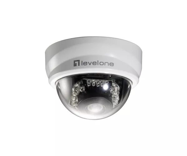 LevelOne Feste-Dome-Netzwerkkamera, 2 Megapixel, 802.3af PoE, Tag/Nacht, IR-LEDs