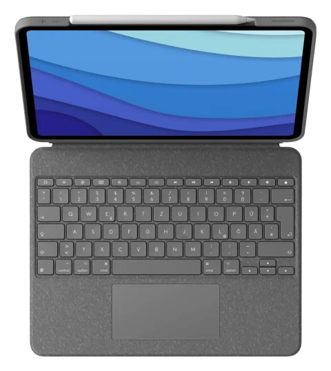 Logitech Combo Touch QWERTZ Deutsch Smart Connector Grau