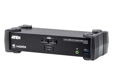 ATEN CS1822 Tastatur/Video/Maus (KVM)-Switch Schwarz