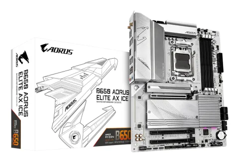 GIGABYTE B650 AORUS ELITE AX ICE Motherboard - Supports AMD Ryzen 9000