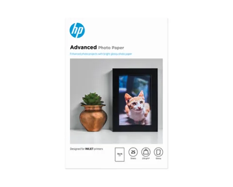 HP Advanced Fotopapier glänzend, 250 g/m2, 10 x 15 cm (101 x 152 mm), 25 Blatt