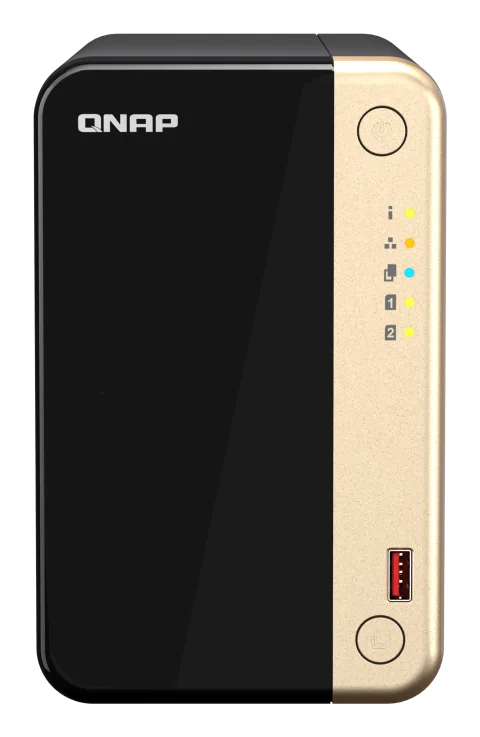 QNAP TS-264 NAS Tower Intel Celeron N5095 8 GB 0 TB QNAP QTS Black, Gold