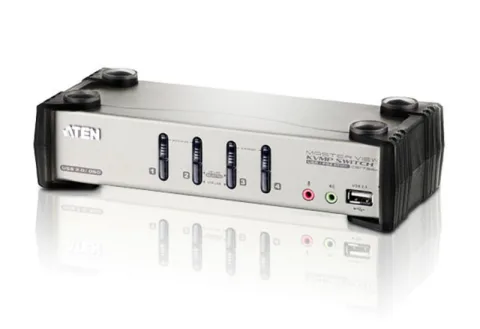 4-Port USB - PS/2 VGA KVM Switch with Audio & USB 2.0 Hub (KVM Cables included)