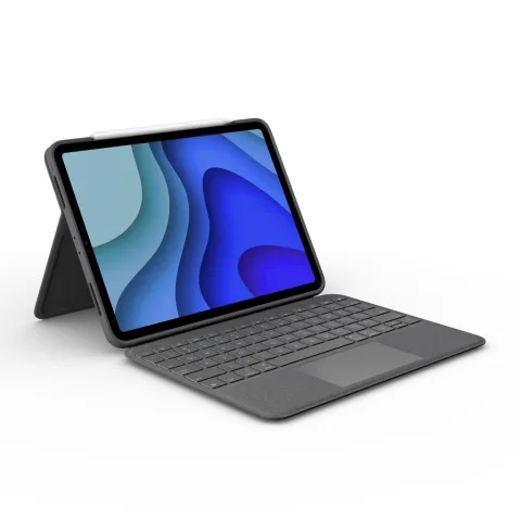 Logitech Folio Touch QWERTZ Deutsch Smart Connector Grau