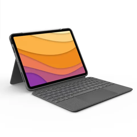 Logitech Combo Touch QWERTZ Deutsch Smart Connector Grau