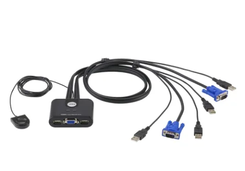 ATEN CS22U Tastatur/Video/Maus (KVM)-Switch Schwarz