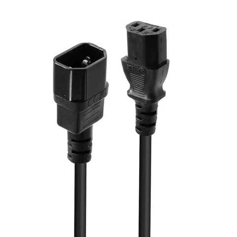 Lindy 30320 Stromkabel Schwarz 0,5 m C14-Koppler C13-Koppler