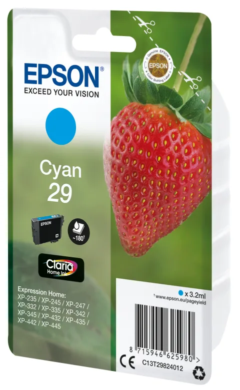 Singlepack Cyan 29 Claria Home Ink