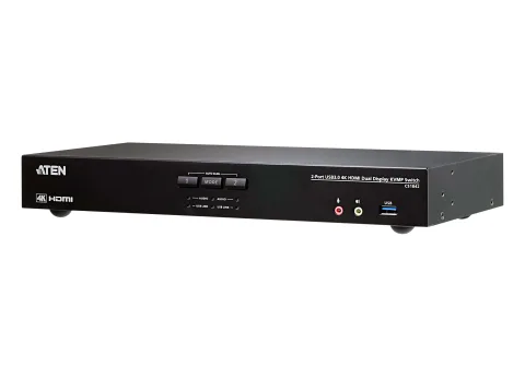 ATEN CS1842 Tastatur/Video/Maus (KVM)-Switch Rack-Einbau Schwarz