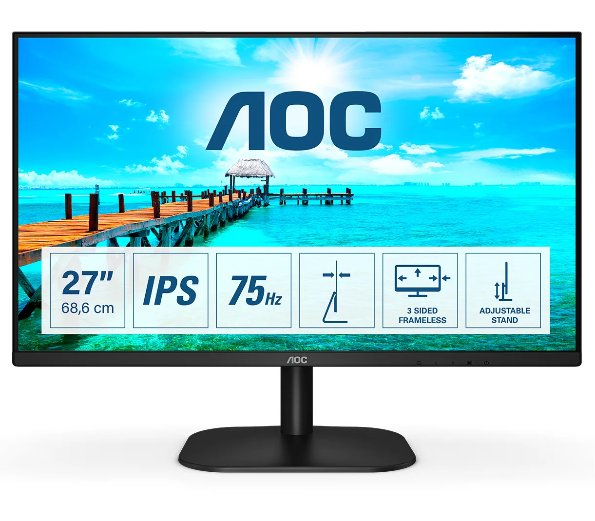 AOC B2 27B2DA computer monitor 68.6 cm (27") 1920 x 1080 pixels Full HD LED Black
