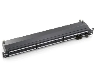 24-Port Cat.6A Shielded Patch Panel, Light Grey