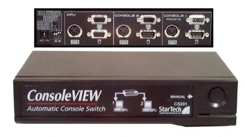 Neomounts PC Splitter, AT/Serial Tastatur/Video/Maus (KVM)-Switch Schwarz