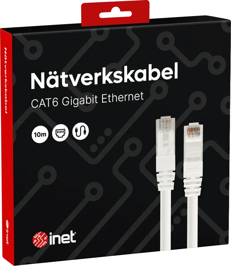 Inet Nätverkskabel Cat6 Vit 10 m