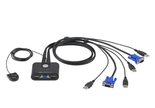 ATEN CS22U Tastatur/Video/Maus (KVM)-Switch Schwarz