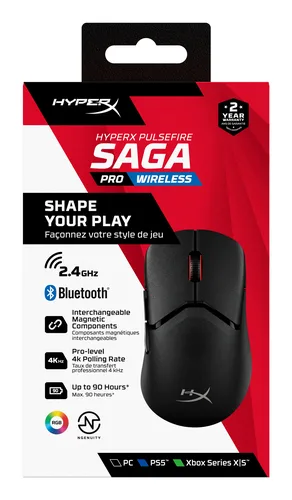 HyperX Pulsefire Saga Pro Wireless Gaming Mouse (Black)
