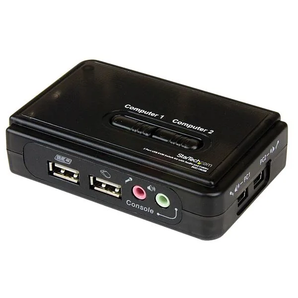StarTech.com 2 Port USB KVM Switch Kit mit Audio und Kabeln