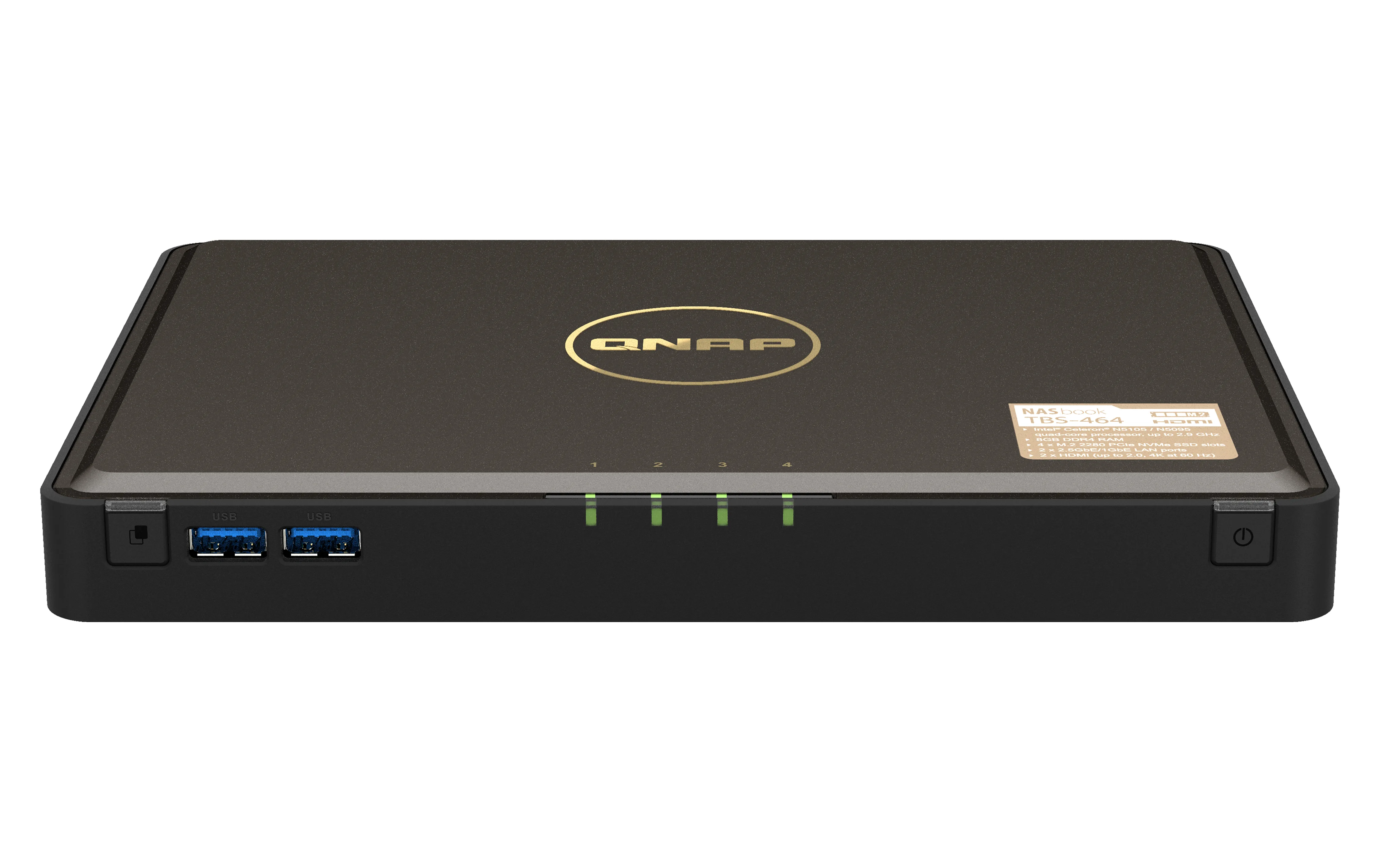QNAP TBS-464 NAS Desktop Intel Celeron N5105 8 GB DDR4 0 TB QNAP Turbo System Black