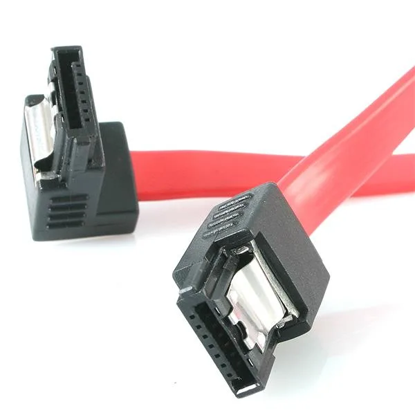 StarTech.com 12 latching sata cable - 1 Right Angle M/M SATA-Kabel 0,3 m Rot